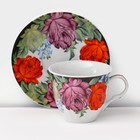 Сервиз чайный керамический на металлической подставке Доляна «Роспись», 13 предметов: 6 чашек 210 мл, 6 блюдец d=14 см, чайник 1 л - Фото 7