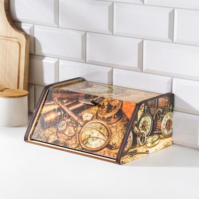 Хлебница Доляна «Клад», дерево, 20×28.5×13 см, коричневая