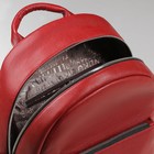 Рюкзак женский, отдел на молнии, 2 наружных кармана, цвет красный - Фото 3