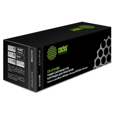 Картридж Cactus CS-C731BK, чёрный, для Canon i-SENSYS MF8230/MF8280, 1600 стр.