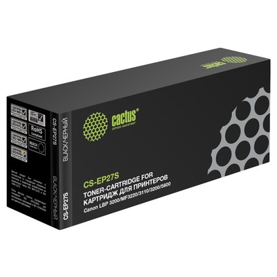 Картридж Cactus CS-EP27S, чёрный, для Canon LBP3200/MF3110/3220/3200/5600, 2500 стр.