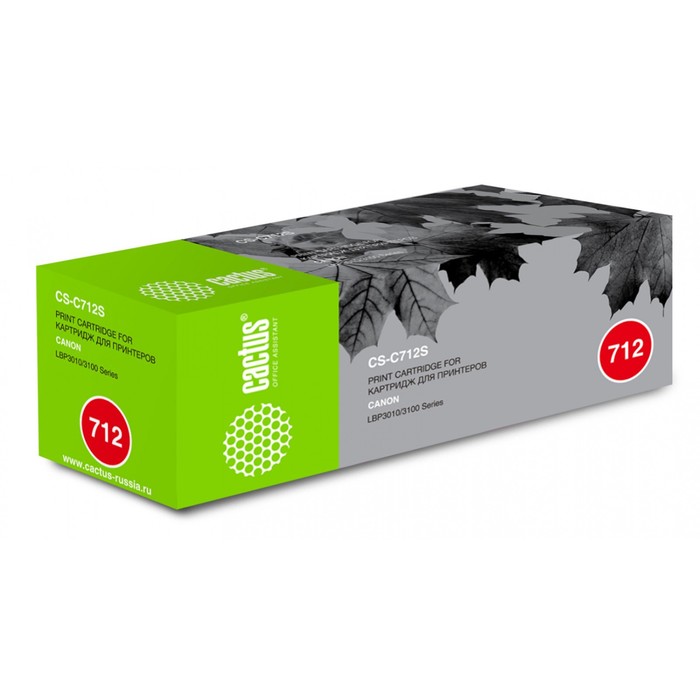 Картридж Cactus CS-C712S, чёрный, для Canon LBP-3010/3020, 1500 стр.
