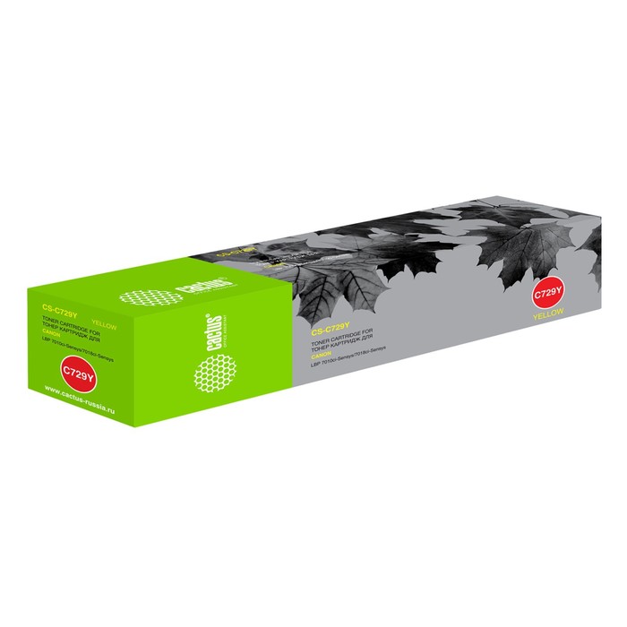Картридж Cactus CS-C729Y, жёлтый, для Canon i-SENSYS LBP-7010C/7018C, 1000 стр.
