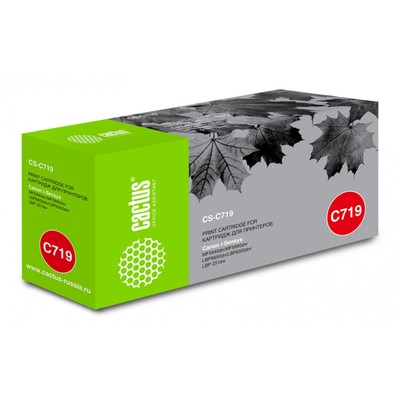 Картридж Cactus CS-C719, чёрный, для Canon i-SENSYS MF5840/MF5880, LBP6300/6650, 2100 стр.