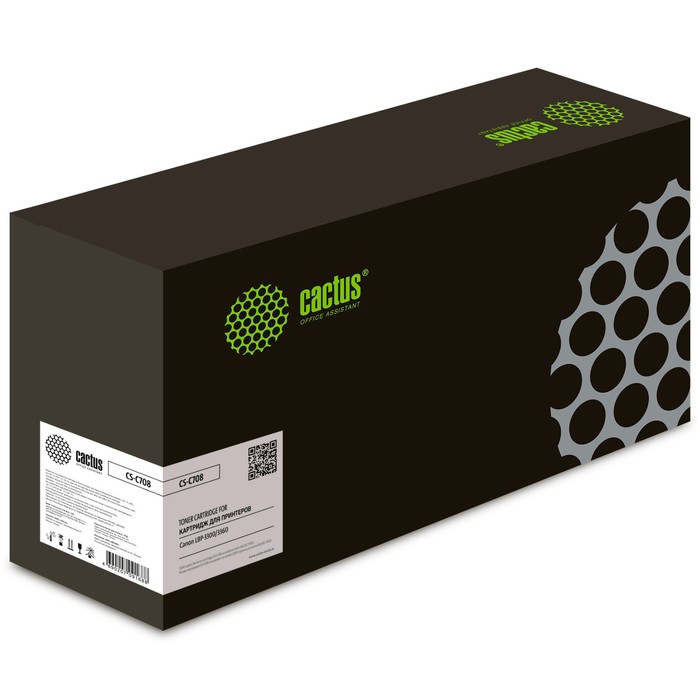 Картридж Cactus CS-C708, чёрный, для Canon LBP-3300/3360, 2500 стр.
