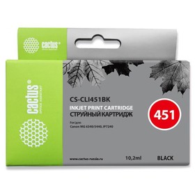 Картридж струйный Cactus CS-CLI451BK черный для Canon MG6340/5440/IP7240 (9.8мл)