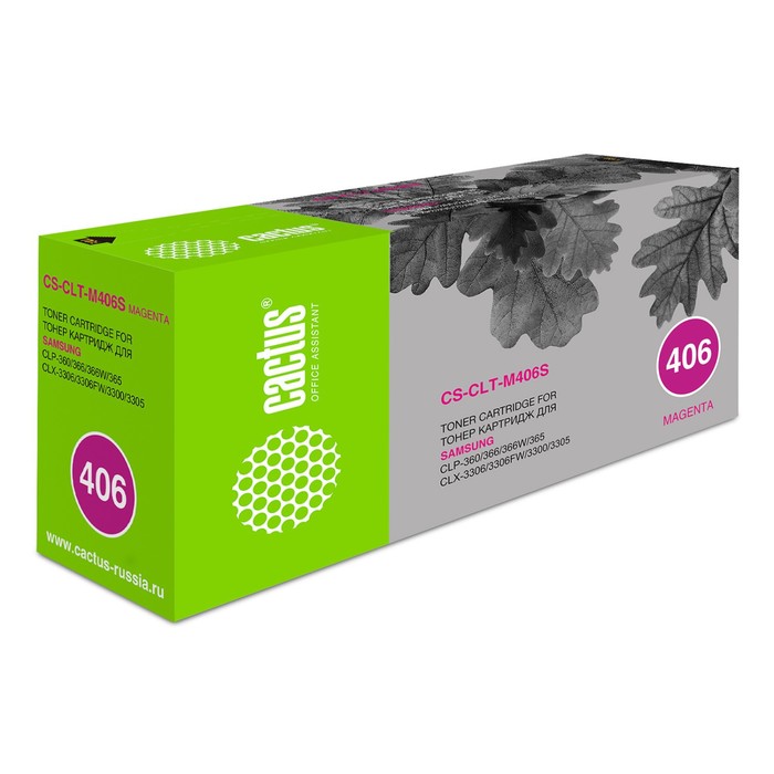 Тонер - картридж Cactus CS-CLT-M406S, пурпурный, для Samsung CLP-360/365, CLX-3300/3305, 1000 стр.