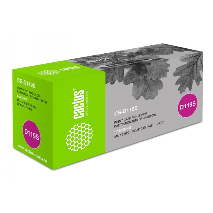 Тонер Картридж Cactus CS-D119S, чёрный, для Samsung ML-1610/1615/1620/1625/2010/2015/2020/2510/2570, 1500 стр