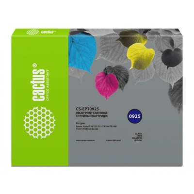 Картридж струйный Cactus CS-EPT0925, чёрный/голубой/пурпурный/жёлтый, набор, для Epson Stylus C91