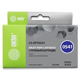 Картридж струйный Cactus CS-EPT0541 черный для Epson Stylus Photo R800/R1800 (16.2мл)