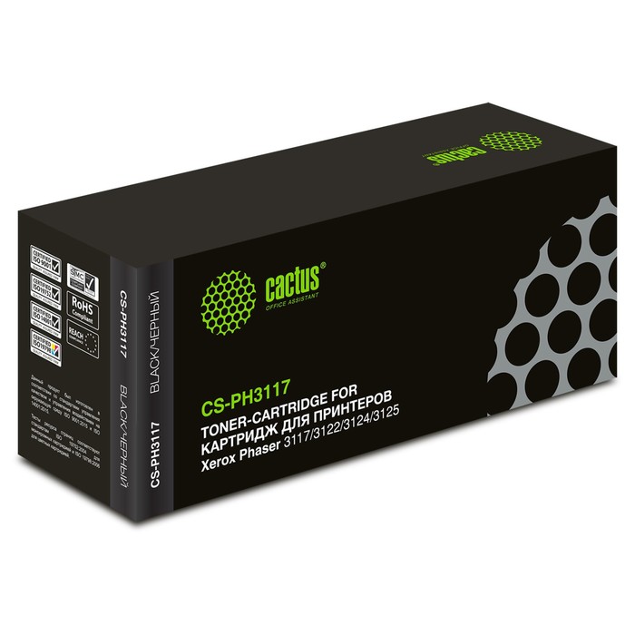 Картридж Cactus CS-PH3117 (106R01159), чёрный, для Xerox Phaser 3117/3122/3124, 3000 стр.