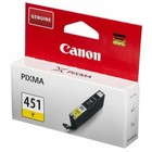 Картридж струйный Canon CLI-451Y 6526B001 желтый для Canon Pixma iP7240/MG6340/MG5440 - фото 51430599