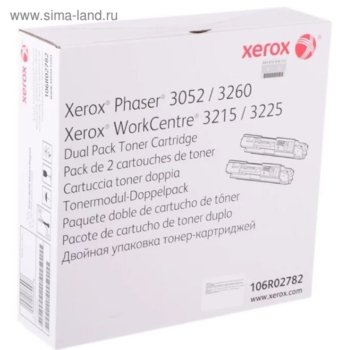 Тонер Картридж Xerox 106R02782 черный для Xerox Phaser 3052/3260 WC 3215/3225 (6000стр.) - Фото 1