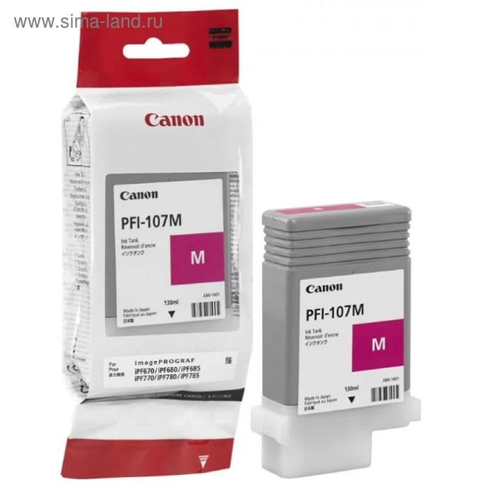 Картридж струйный Canon PFI-107 M пурпурный для Canon iP F680/685/780/785 - Фото 1