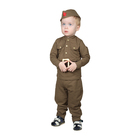 Костюм военного для мальчика: гимнастёрка, галифе, пилотка, трикотаж, хлопок 100%, рост 86 см, 1–2 года - Фото 1