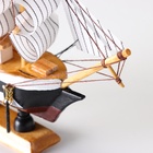 Сувенирная модель корабля «Фараон», борты чёрные, каюты, 3 мачты, белые паруса в полоску - Фото 5