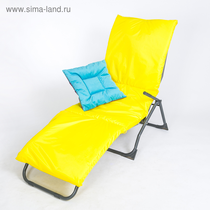 Подушка-матрас водоотталкивающий, цвет жёлтый размер 195х63х3,5 см, оксфорд, полиэстер 100%, синтетическое волокно - Фото 1