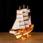 Корабль сувенирный средний «Диана», светлое дерево, паруса бежевые, 10×50×45 см - Фото 3
