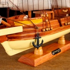 Сувенирная модель корабля «Диана», светлое дерево, паруса бежевые, 10×50×45 см - Фото 5