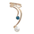 Серьга «Кафф» изгиб, цвет бело-морской в золоте - Фото 1