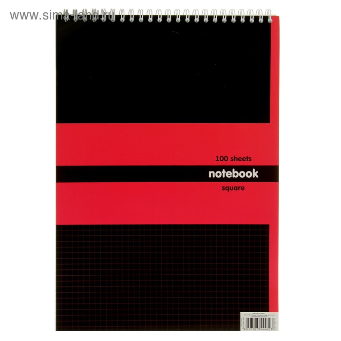 Блокнот А4, 100 листов на гребне Notebook, картонная обложка, УФ-лак, 2 вида микс - Фото 1