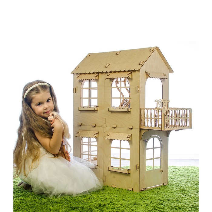 Кукольный дом, средний размер, фанера: 3 мм - фото 1906905301