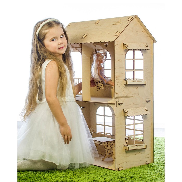 Кукольный дом, средний размер, фанера: 3 мм - фото 1906905303