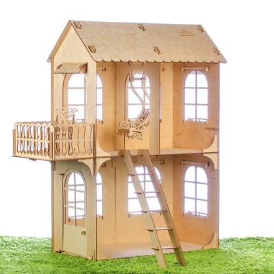 Кукольный дом, средний размер, фанера: 3 мм