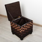Короб для хранения (пуф) складной "Шахматы", малый, цвет коричневый - Фото 2