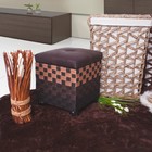 Короб для хранения (пуф) складной "Шахматы", малый, цвет коричневый - Фото 3