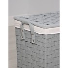 Корзина для белья Доляна «Плетение», с крышкой, 46×34×50 см, серая - Фото 3