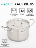 Кастрюля Катунь «Общепит», 3 л, d=18 см, h=12 см, капсульное дно, индукция, нержавеющая сталь - Фото 1