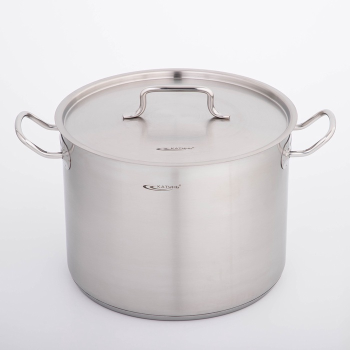 Кастрюля Катунь «Общепит», 13 л, d=28 см, h=21 см, капсульное дно, индукция, нержавеющая сталь - Фото 1