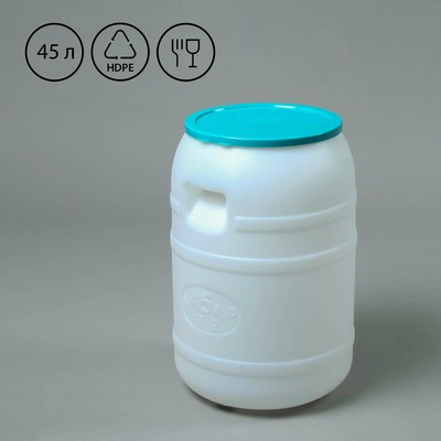 Бочка пищевая, 45 л, горловина 25 см, с крышкой