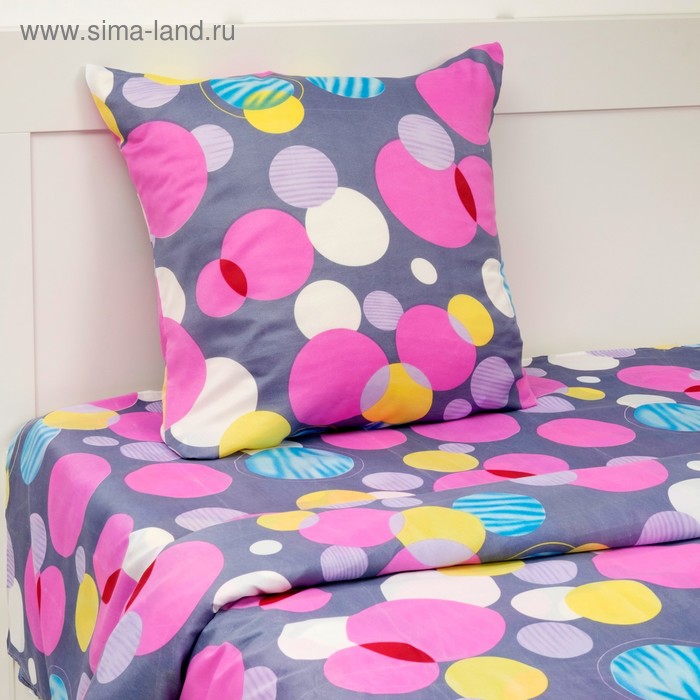 Постельное бельё 1,5 сп. Лепота рис. Радужные капли 143х215 см, 145х214 см, 70х70 см - 1 шт., 55 г/м², микрофибра - Фото 1