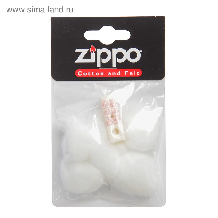 Комплект для зажигалок Zippo: вата и фетровая подкладка, в пакете с подвесом - Фото 1