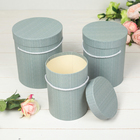 Набор подарочных круглых коробок 3 в 1, 18×18×20.5 - 14×14×18 см - фото 52419036