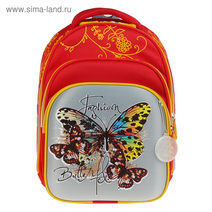 Рюкзак каркасный Luris Джерри 3 38x28x18 см, для девочки, «Бабочка» - Фото 1