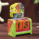 Вечный календарь «Слоник», 7×4×10 см, дерево, 2 языка, МИКС - Фото 2