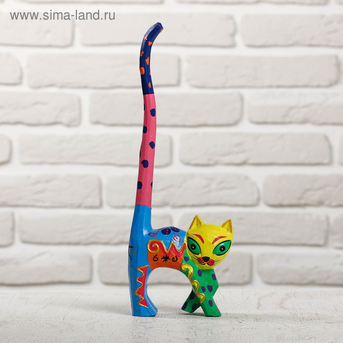 Сувенир «Кошечка радужная», 11×3.5×30 см, дерево