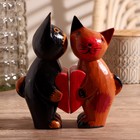 Сувенирный набор «Влюблённая парочка кошек», 16×5×16.5 см, дерево - фото 43559915