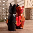 Сувенирный набор «Влюблённая парочка кошек», 16×5×16.5 см, дерево 2630568 - фото 16478340