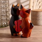 Сувенирный набор «Влюблённая парочка кошек», 16×5×16.5 см, дерево 2630568 - фото 16478341