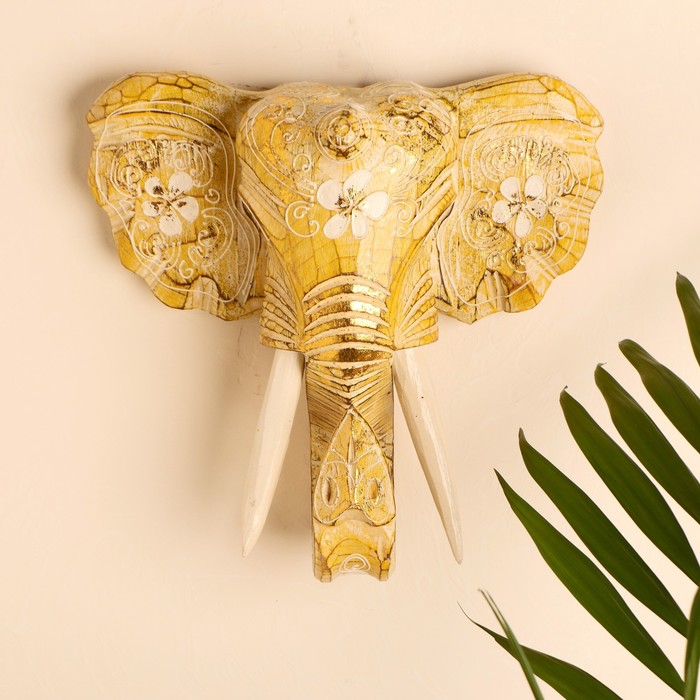 Сувенир «Голова слона», 28×26×10.5 см, дерево - Фото 1