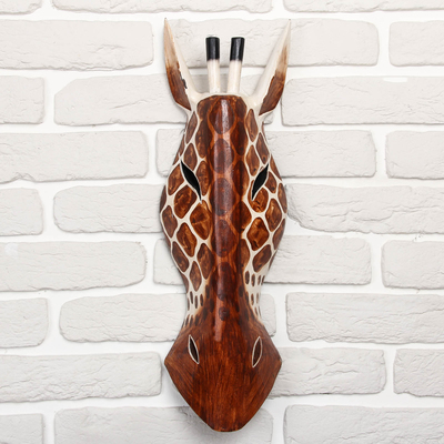 Маска «Жираф», 50×16×7 см, дерево