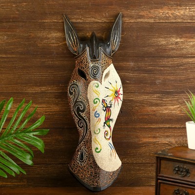 Маска «Зебра», 50×16×7 см, дерево