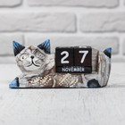 Деревянный календарь "Кошка" 13х4х6,5 см - фото 8651591