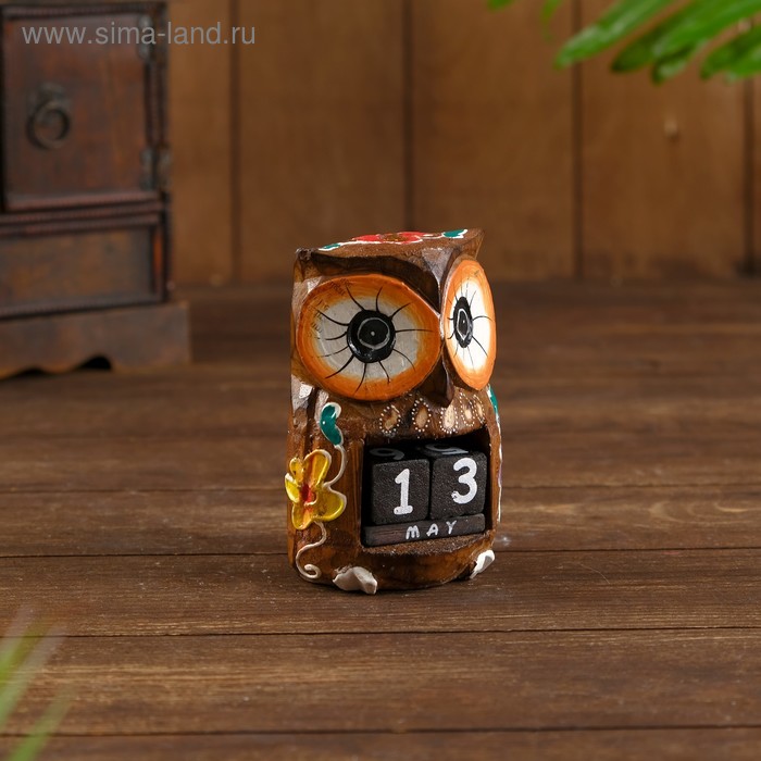 Календарь деревянный «Сова», 8.5×6×13 см