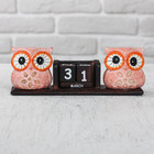 Деревянный календарь "Совы" МИКС 20х5х7 см - фото 118953801