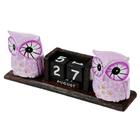 Деревянный календарь "Совы" МИКС 20х5х7 см - фото 118953802